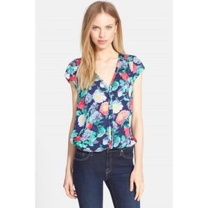 Joie Emollient Floral Print Silk Blouse